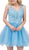 Dancing Queen - 3022 Lace Embroidered V Neck Cocktail Dress - 1 pc Sky Blue In Size 3XL Available CCSALE 3XL / Sky Blue