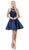 Dancing Queen - 3028 Halter A-Line Homecoming Cocktail Dress Homecoming Dresses XS / Navy