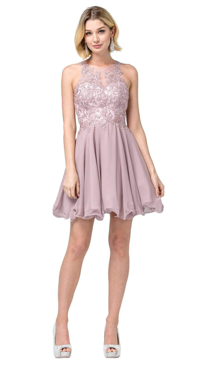 Dancing Queen - 3054 Embroidered Halter Neck A-line Dress Couture Candy Dancing Queen - 3054 Embroidered Halter Neck A-line Dress Couture Candy