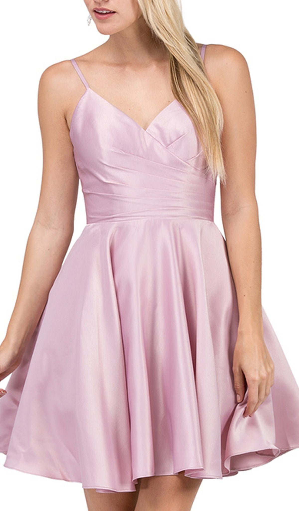 Dancing Queen - 3059 Sleek Pleated Surplice Homecoming Dress – Couture ...