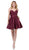 Dancing Queen - 3059 Sleek Pleated Surplice Homecoming Dress Homecoming Dresses XS / Wine
