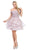 Dancing Queen - 3079 Off Shoulder Tiered Tulle Homecoming Dress Special Occasion Dress XS / Dusty Pink