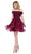 Dancing Queen - 3079 Off Shoulder Tiered Tulle Homecoming Dress Special Occasion Dress XS / Wine