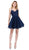Dancing Queen - 3088 Lace Embroidered Beaded Applique Cocktail Dress Homecoming Dresses XS / Navy
