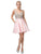 Dancing Queen - 3092 Bejeweled V-neck A-line Homecoming Dress Cocktail Dresses XS / Blush