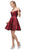 Dancing Queen - 3096 Floral Off-Shoulder A-Line Dress Homecoming Dresses XS / Burgundy