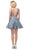 Dancing Queen - 3126 Embellished Deep V-neck A-line Dress Homecoming Dresses