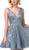 Dancing Queen - 3126 Embellished Deep V-neck A-line Dress Homecoming Dresses