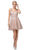 Dancing Queen - 3126 Embellished Deep V-neck A-line Dress Homecoming Dresses XS / Rose Gold