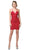 Dancing Queen - 3128 Embellished Deep V-neck Sheath Dress Homecoming Dresses XS / Red