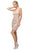 Dancing Queen - 3128 Embellished Deep V-neck Sheath Dress Homecoming Dresses XS / Rose Gold