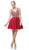Dancing Queen - 3129 Embellished V-Neck A-Line Cocktail Dress Homecoming Dresses XS / Burgundy