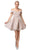 Dancing Queen - 3147 Off-Shoulder Embellished A-line Dress Homecoming Dresses XS / Rose Gold