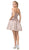 Dancing Queen - 3173 Jewel Draped Metallic A-Line Dress Homecoming Dresses