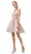 Dancing Queen - 3173 Jewel Draped Metallic A-Line Dress Homecoming Dresses XS / Rose Gold