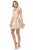 Dancing Queen - 3174 Embellished Halter Neck A-line Dress Homecoming Dresses XS / Gold