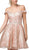 Dancing Queen - 3184 Embellished Plunging Off-Shoulder A-line Dress Homecoming Dresses