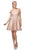 Dancing Queen - 3184 Embellished Plunging Off-Shoulder A-line Dress Homecoming Dresses XS / Rose Gold