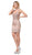 Dancing Queen - 3210 Beaded Sleeveless V Neck Cocktail Dress - 1 pc Rose Gold in Size Small Available CCSALE