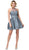 Dancing Queen - 3224 Strappy Halter A-Line Cocktail Dress Homecoming Dresses XS / Steel Blue