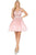 Dancing Queen - 3233 Beaded Lace Low V Back Cocktail Prom Dress Homecoming Dresses XS / Blush