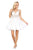 Dancing Queen - 3233 Beaded Lace Low V Back Cocktail Prom Dress Homecoming Dresses XS / Off White