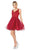 Dancing Queen - 3243 Glitter Embellished Fit and Flare Short Dress Homecoming Dresses XS / Burgundy