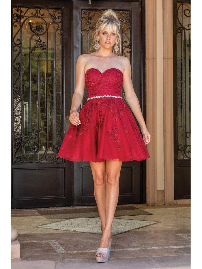 Dancing Queen - 3271 Sweetheart A-Line Cocktail Dress Homecoming Dresses XS / Burgundy