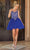 Dancing Queen 3295 - Embellished Short Tulle Dress Prom Dress XS / Royal Blue