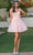 Dancing Queen 3299 - Beaded Bodice A-Line Cocktail Dress Special Occasion Dress XS / Blush