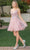 Dancing Queen 3314 - V-Neck Sheer Side A-Line Cocktail Dress Special Occasion Dress XS / Rose Gold