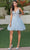 Dancing Queen 3314 - V-Neck Sheer Side A-Line Cocktail Dress Special Occasion Dress XS / Silver