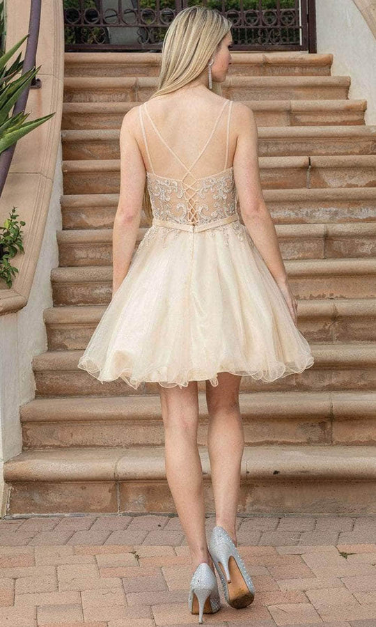 Dancing Queen 3315 - Dual Straps Embellished Cocktail Dress