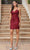 Dancing Queen 3317 - Sweetheart Fitted Sequin Cocktail Dress Special Occasion Dress XS / Burgundy