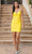 Dancing Queen 3321 - Beaded Spaghetti Strap Cocktail Dress Special Occasion Dress XS / Yellow