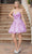 Dancing Queen 3322 - V-Neck Beaded Belt Cocktail Dress Special Occasion Dress XS / Pink