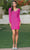 Dancing Queen 3326A - Long Sleeved Cocktail Dress Knee Length Dresses XS / Fuchsia