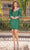 Dancing Queen 3326A - Long Sleeved Cocktail Dress Knee Length Dresses XS / Hunter Green