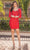 Dancing Queen 3326A - Long Sleeved Cocktail Dress Knee Length Dresses XS / Red