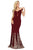 Dancing Queen - 4003 Off Shoulder Applique-Accented Mermaid Gown Pageant Dresses XS / Burgundy