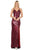 Dancing Queen - 4056 Sequined Deep V-neck Sheath Dress Prom Dresses XS / Burgundy
