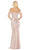 Dancing Queen - 4109 Off Shoulder Lace-Up Back Full Sequin Gown Prom Dresses