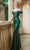Dancing Queen - 4109 Off Shoulder Lace-Up Back Full Sequin Gown Prom Dresses XS / Hunter Green