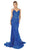Dancing Queen - 4118 Sheer Corset Bodice Embellished Mermaid Prom Gown Prom Dresses XS / Navy