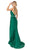 Dancing Queen - 4125 Taffeta V Neck Sheath Gown Special Occasion Dress