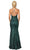 Dancing Queen - 4168 V-Neck with Spaghetti Strap Shimmer Mermaid Gown Prom Dresses