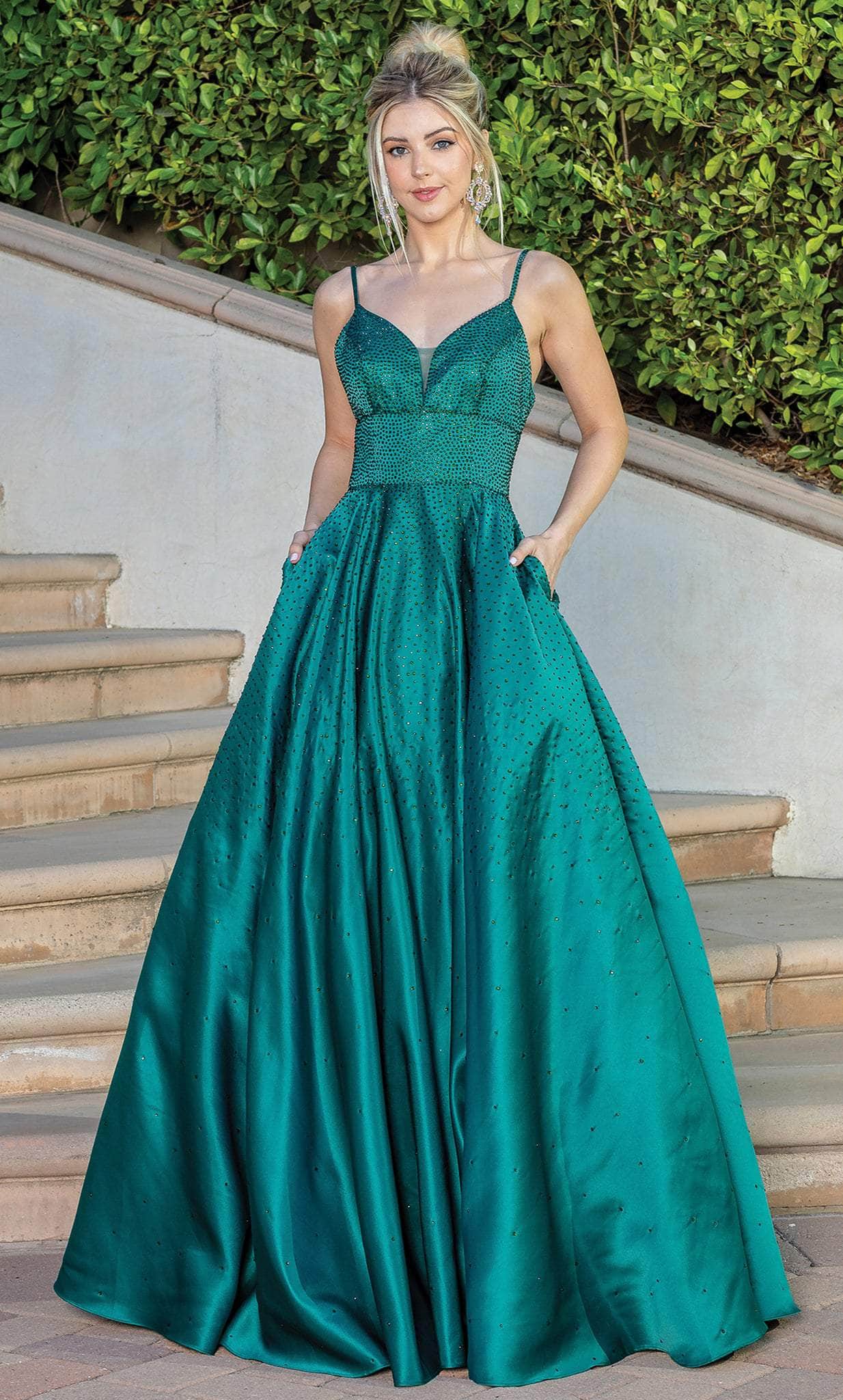 Dancing Queen 4256 Satin Gown With Pocket Couture Candy