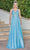 Dancing Queen 4261 - Embroidered V-neck Prom Dress Special Occasion Dress XS / Bahama Blue