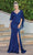 Dancing Queen 4265 - Chiffon Caped Evening Gown Evening Dresses XS / Navy