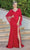 Dancing Queen 4265 - Chiffon Caped Evening Gown Evening Dresses XS / Red